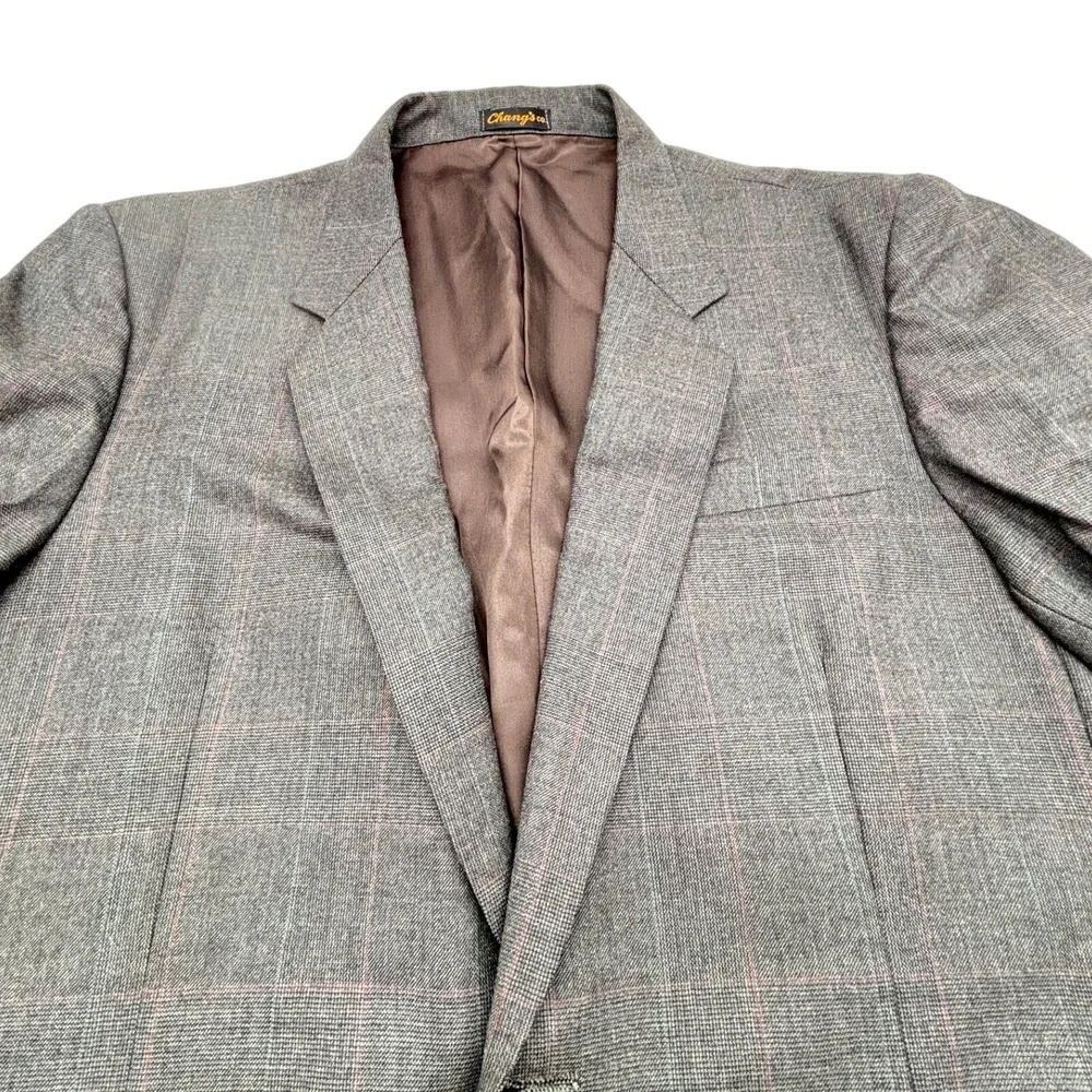 Chang's Tailoring Co Hand Tailored Custom Made 3 PIECE SUIT‎ MEN 46Rx36X30
